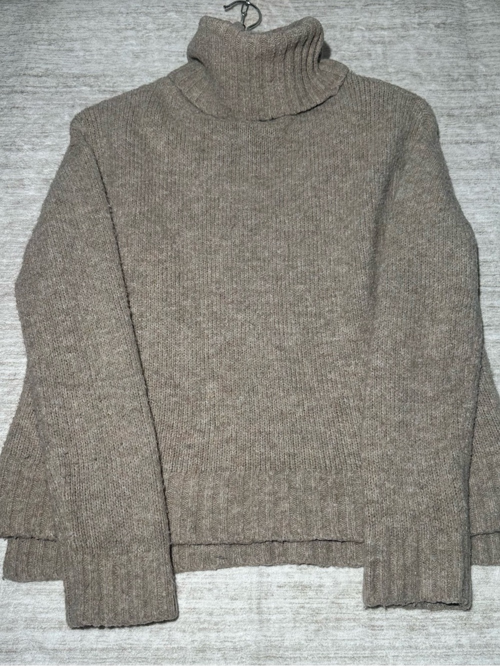 Vici Taupe Turtleneck Sweater - Ribbed Neck & Cuffs